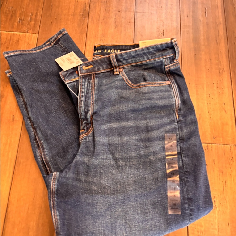 American Eagle Outfitters Women's Straight Leg Jeans - Blue